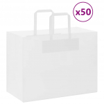 Paberkotid, 50 tk, k&auml;epidemetega, valge, 32x17x25 cm