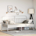 Voodiraam peaga valge 107 x 203 cm teras