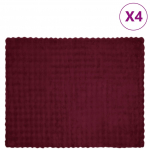 Valej&otilde;hvikaristu tekk 4 pcs bordeaux punane 130 x 150 cm