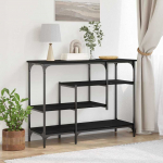 Konsoollaud riiuliga ladustamisega must tamm 100 x 35 x 75 cm