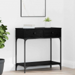 Konsoollaud sahtliga must tamm 75 x 34.5 x 75 cm tehispuit
