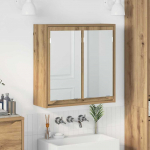 Vannitoa peeglikapp uksega k&auml;sit&ouml;&ouml;puu 60 x 20 x 60 cm tehispuit