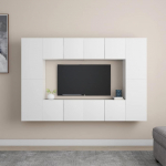 8-osaline telerikappide komplekt, valge, tehispuit