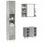 3-osaline vannitoa m&ouml;&ouml;blikomplekt, betoonhall, tehispuit