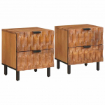 &Ouml;&ouml;lambi kapp 2 pcs pruun 40 x 33,5 x 46 cm tugev mango puu