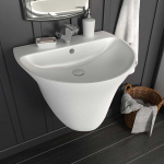 Basin valge 56 x 48 x 42 cm glaseeritud keraamika