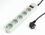 Gembird SPG3-B-6C Surge protector, 5 Schuko sockets, 1.8m, grey