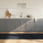 Vaip, ristk&uuml;likukujuline, must, 80 x 400 cm, bambus