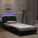 Voodiraam led-iga ilma madratsita hvar, must, 80 x 200 cm