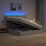 Led-iga voodiraam koos madratsiga pruunikashall 160 x 200 cm