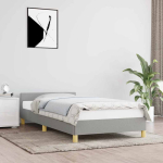 Voodiraam ilma madratsita, helehall, 100x200 cm, kangas