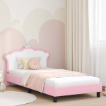 Laste voodiraam peatoega roosa 90 x 190 cm pu