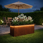 Led-valgustusega lillekast rooste 30 x 80 x 30 cm