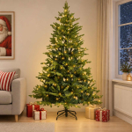 Kunstlik kokkupandav j&otilde;ulupuu 180 cm 300 led-i soe valge