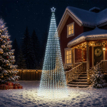 Led j&otilde;ulupuu 500 cm 1524 led-i k&uuml;lm valge teras must