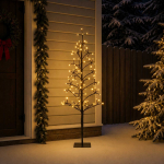 Valgusketiga led-j&otilde;ulupuu must 18 x 18 x 120 cm teras 140 led-i