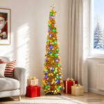 Ladvat&auml;hega led-tuledega pop-up-j&otilde;ulupuu 180 cm 100 led-i pet