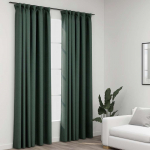 Pimendavad kardinad konksudega, 2 tk roheline 140 x 225 cm