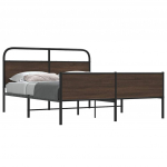 Metallist voodiraam ilma madratsita pruun tamm 150x200 cm