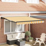 K&auml;igukohandatav varikatus kollane ja valge 300x250 cm kangas