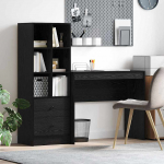 Laud koos hoiuruumiga sahtliga 2 pcs must tamm tehispuit