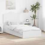 Voodi raam sahtliga peaga valge 90 x 200 cm tehispuit