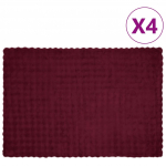 Valej&otilde;hvikaristu tekk 4 pcs bordeaux punane 150 x 220 cm