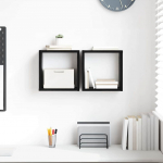 Seinariiul riiuliga seinale kinnitatav must tamm tehispuit