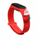 Strap Xmas for Xiaomi Mi Band 3 / 4 Christmas Silicone Strap Bracelet with Sock - Red