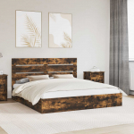 Laos voodi peaga suitsetatud tamm 180 x 200 cm tehispuit