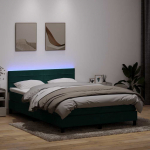 Kontinentaalvoodi madrats ja led, tumeroheline, 160x210 cm, samet