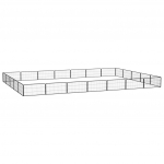 24 paneeliga koera m&auml;nguaed must 100x50 cm pulberv&auml;rvitud teras