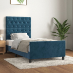 Voodiraam ilma madratsita, tumesinine, 80x200 cm samet