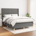 Kontinentaalvoodi madratsiga,tumehall, 140x190 cm, kangas