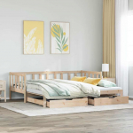 P&auml;evavoodi lahtik&auml;iva diivani ja sahtlitega ilma madratsita 80 x 200 cm