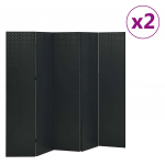 5 paneeliga ruumijagaja 2 tk, must, 200 x 180 cm, teras