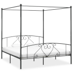 Baldahhiiniga voodiraam, hall, metall, 200 x 200 cm