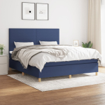 Kontinentaalvoodi madratsiga, sinine, 160x200 cm, kangas