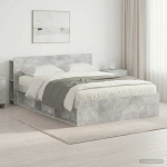 Voodiraam ladustamisega peaga betoonhall 140 x 200 cm tehispuit