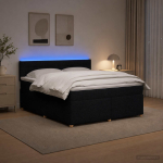 Vedruvoodi madratsiga led-ribadega must 140 x 200 cm kangas