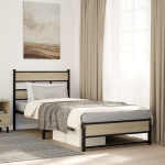 Metallist voodiraam ilma madratsita sonoma tamm 90x200 cm