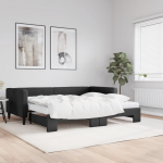 Diivanvoodi v&auml;ljat&otilde;mmatava osaga, must, 90x200 cm, kangas