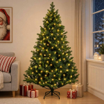 Kunstlik kokkupandav j&otilde;ulupuu 210 cm 300 led-i soe valge
