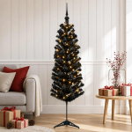 Kitsas kunstkuusk koos j&otilde;ulukuulidega 120 cm 150 led-i