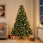Tehisj&otilde;ulukuusk koos kaunistustega 210 cm 300 led-i soe valge