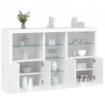 Puhvetkapp led-tulega, valge, 162 x 37 x 100 cm