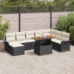 Aia diivanikomplekt ladustamisega 9 pcs must pol&uuml;rooster
