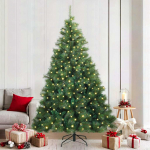 Tehisj&otilde;ulupuu koos 300 led-iga roheline 210 cm pe ja pvc