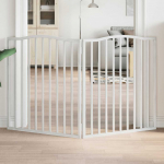 Kokkupandav koerav&auml;rav, 2 paneeli, valge, 160 cm, paplipuit
