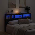 Voodipeatsi kapp led-tuledega, musta tamm, 180x17x102 cm